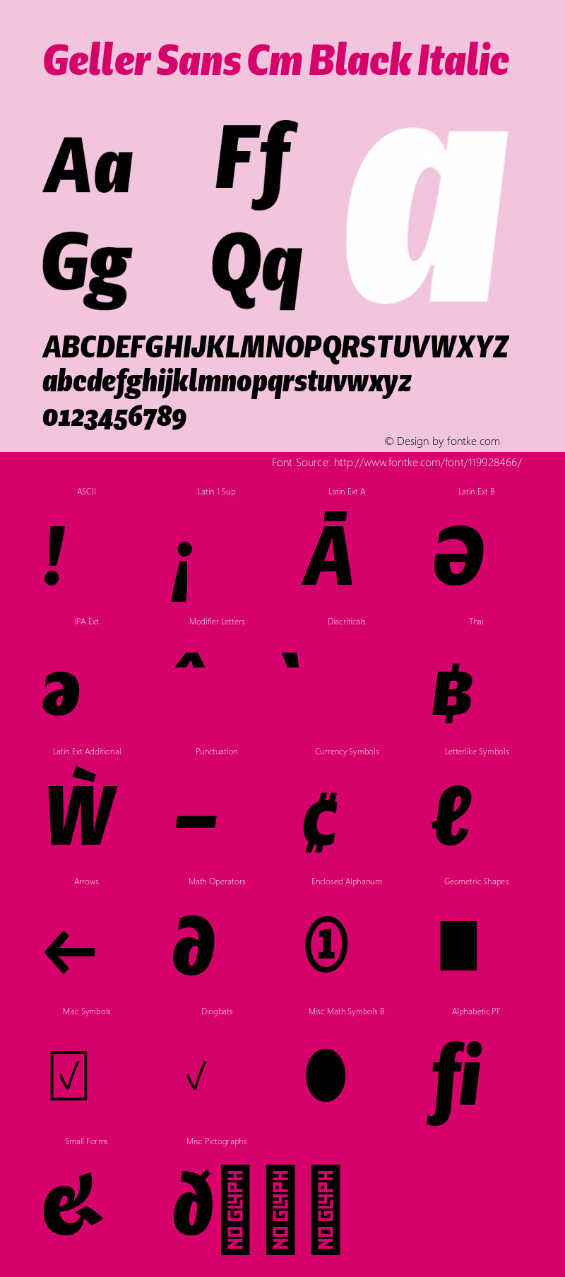 Geller Sans Cm Black Italic 1.000 Font Sample