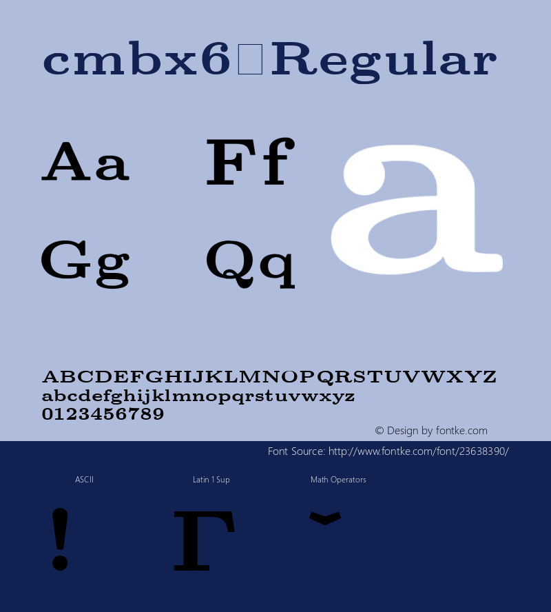 cmbx6 0.0 Font Sample