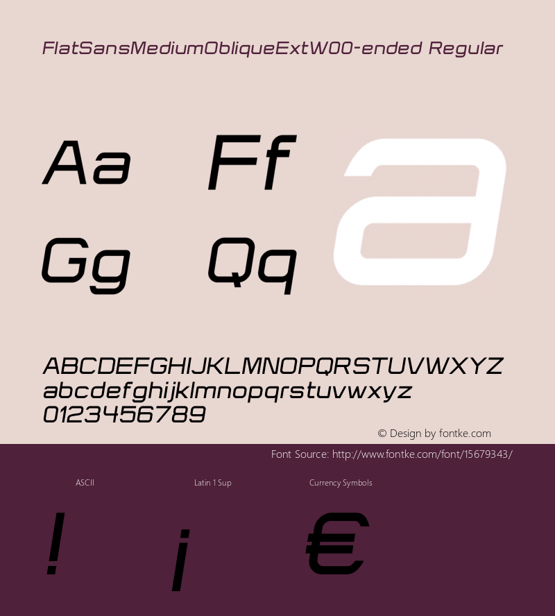 FlatSansMediumObliqueExtW00-ended Regular Version 1.10 Font Sample