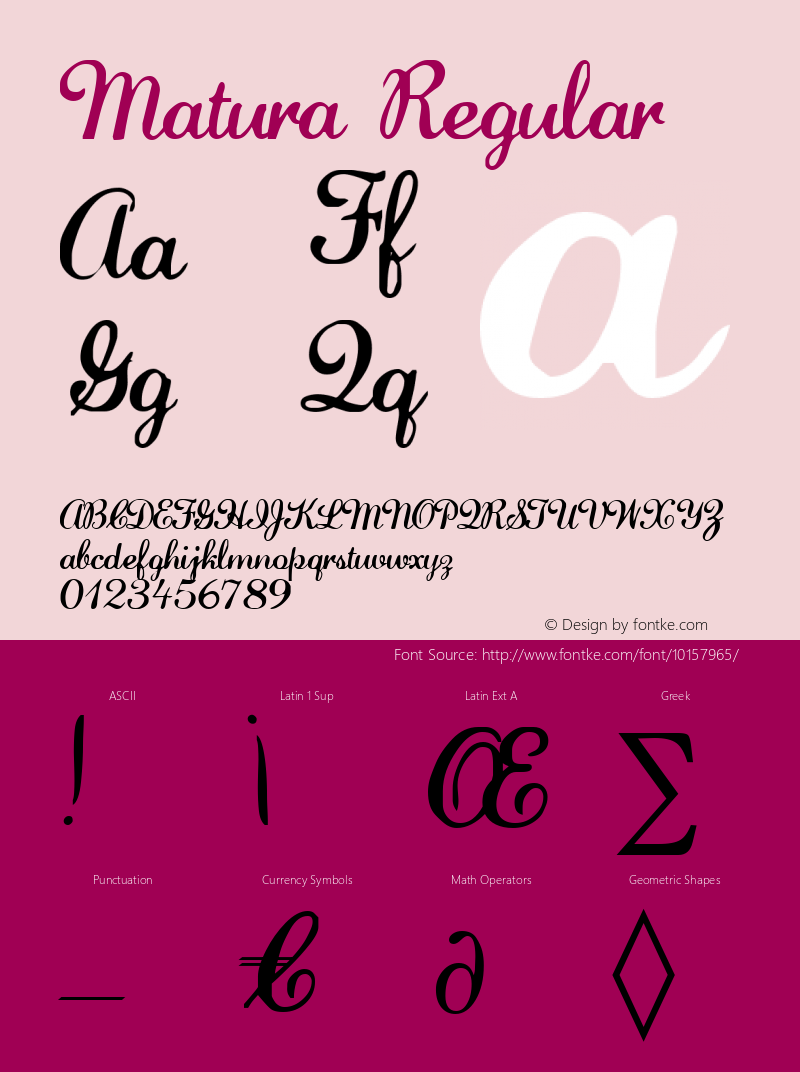 Matura Regular Brendel            :07.07.1995 Font Sample