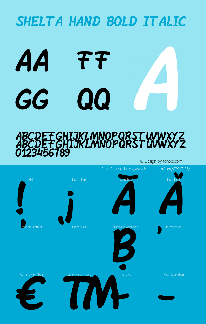 Shelta Hand Bold Italic Version 1.000;PS 001.000;hotconv 1.0.88;makeotf.lib2.5.64775 Font Sample