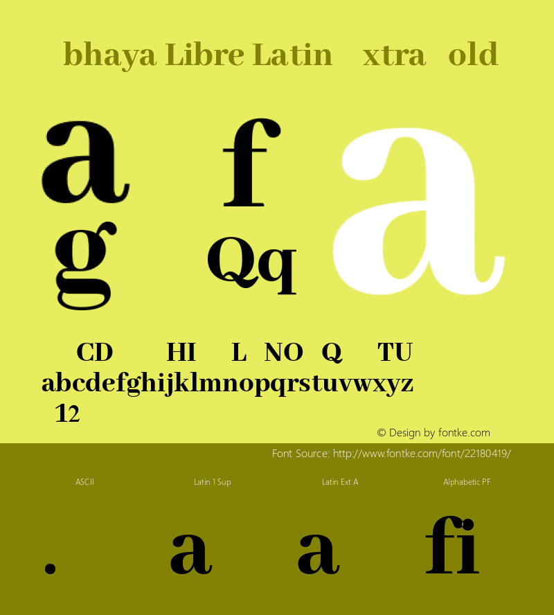 Abhaya Libre Latin ExtraBold Version 1.000 Font Sample