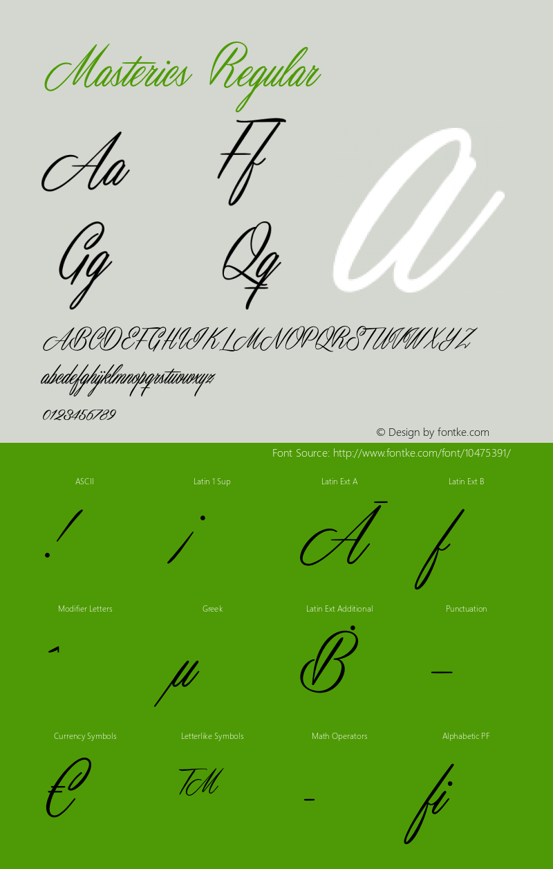 Masterics Regular 1.000 Font Sample