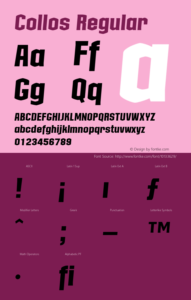 Collos Regular 001.000 Font Sample