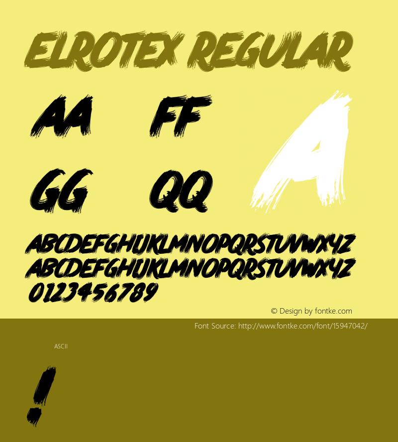Elrotex Regular 1.000 Font Sample