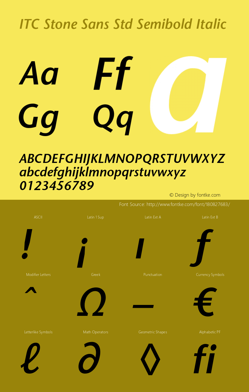 StoneSansStd-SemiboldItalic Version 2.102;PS 005.000;hotconv 1.0.68;makeotf.lib2.5.34792图片样张