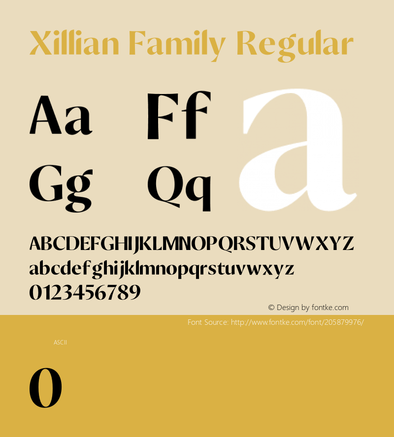 Xillian Family Version 1.001;Fontself Maker 1.1.1图片样张