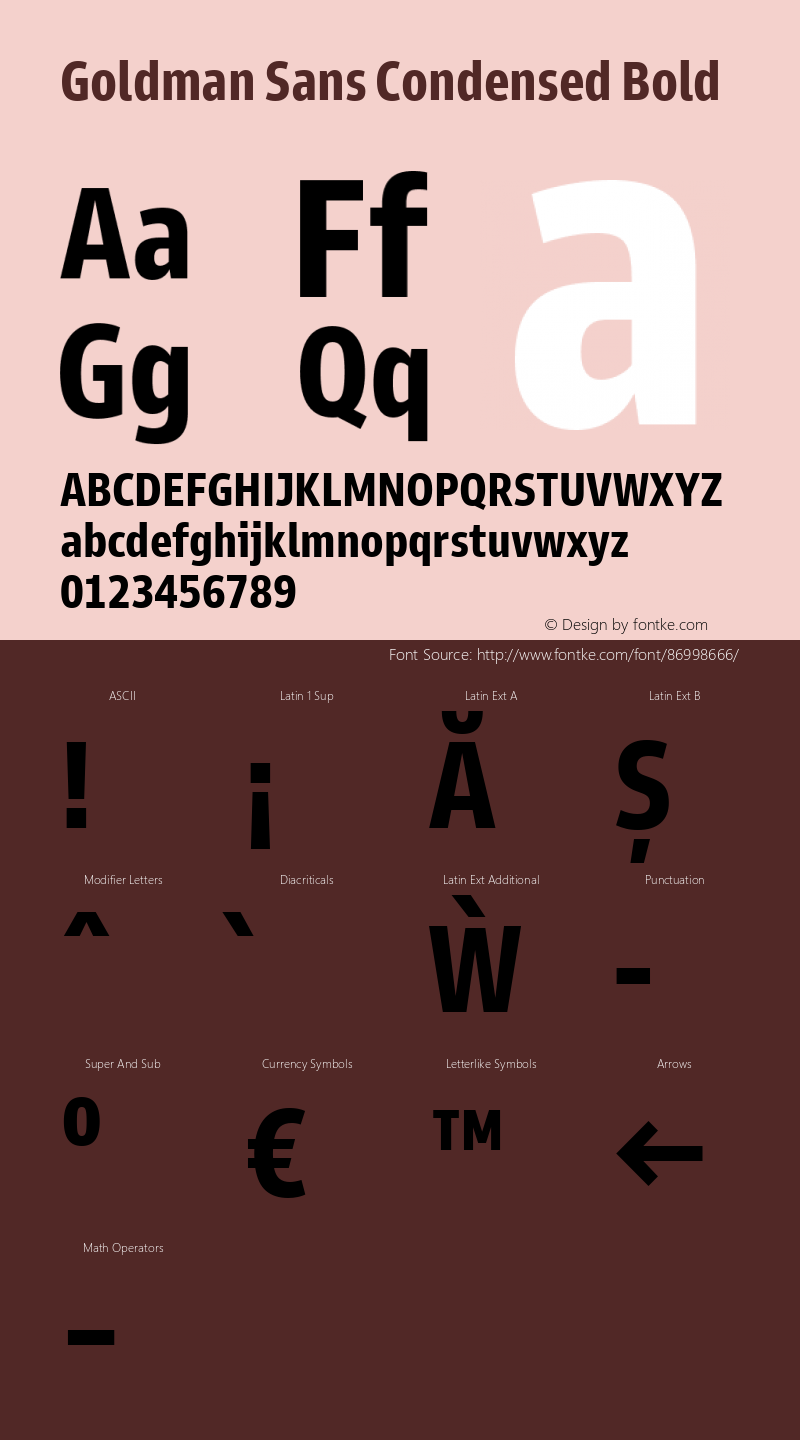 Goldman Sans Condensed Bold Version 1.100 Font Sample