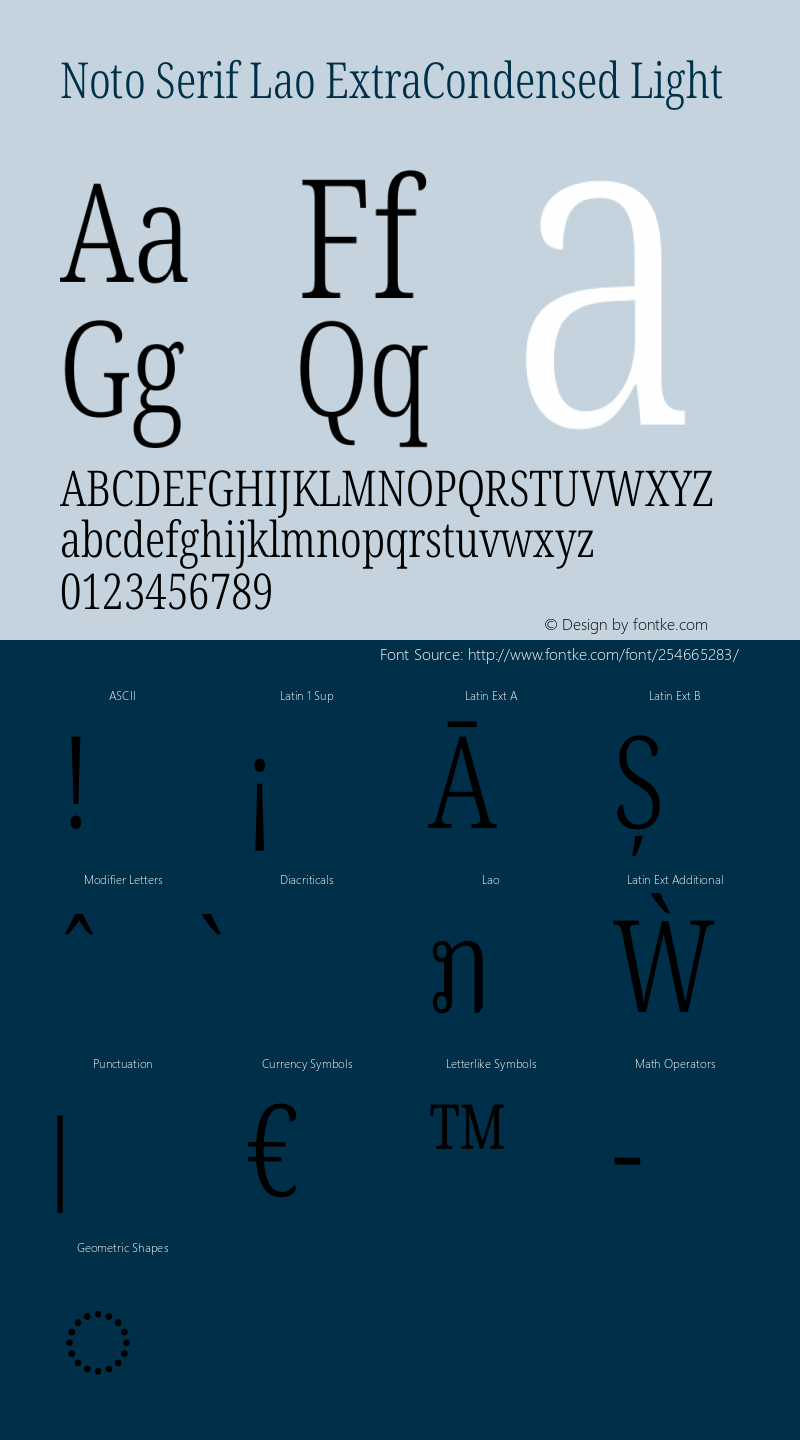 Noto Serif Lao ExtraCondensed Light Version 2.003图片样张