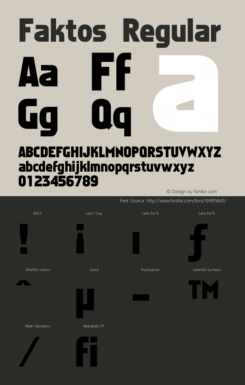 Faktos Regular 002.050 Font Sample