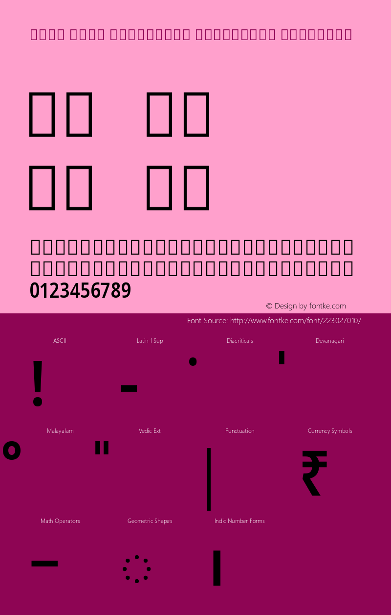 Noto Sans Malayalam Condensed SemiBold Version 2.001图片样张