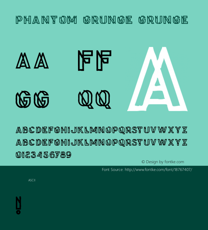 Phantom Grunge Grunge Version 1.000 Font Sample