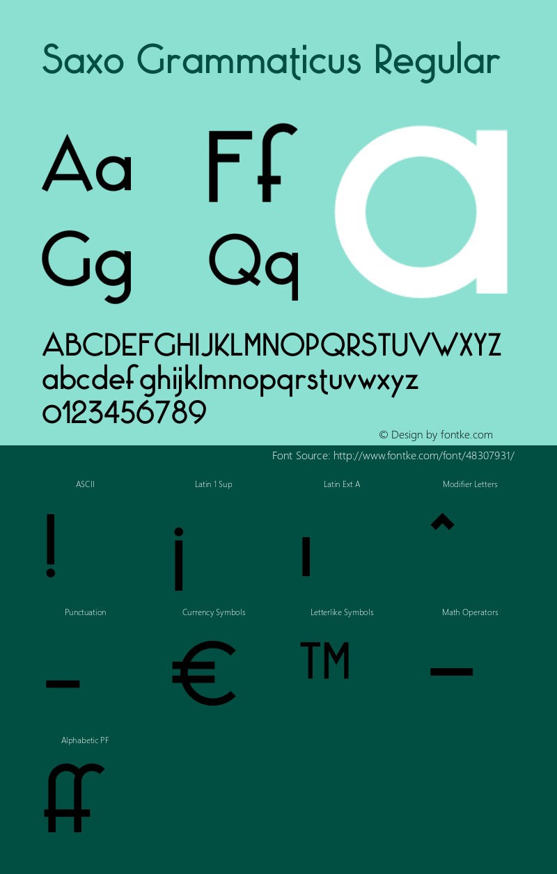 Saxo Grammaticus Version 1.002;Fontself Maker 3.4.0 Font Sample