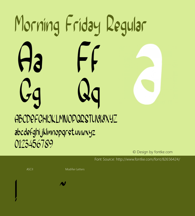 Morning Friday Version 1.000 Font Sample