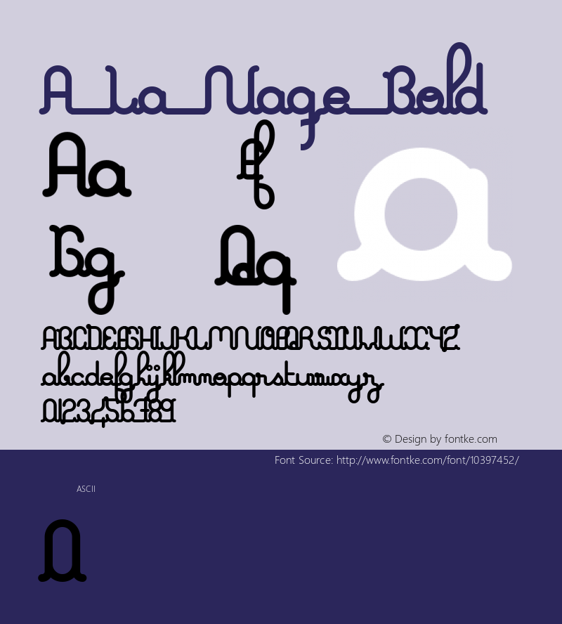 A La Nage Bold Version 002.000 Font Sample