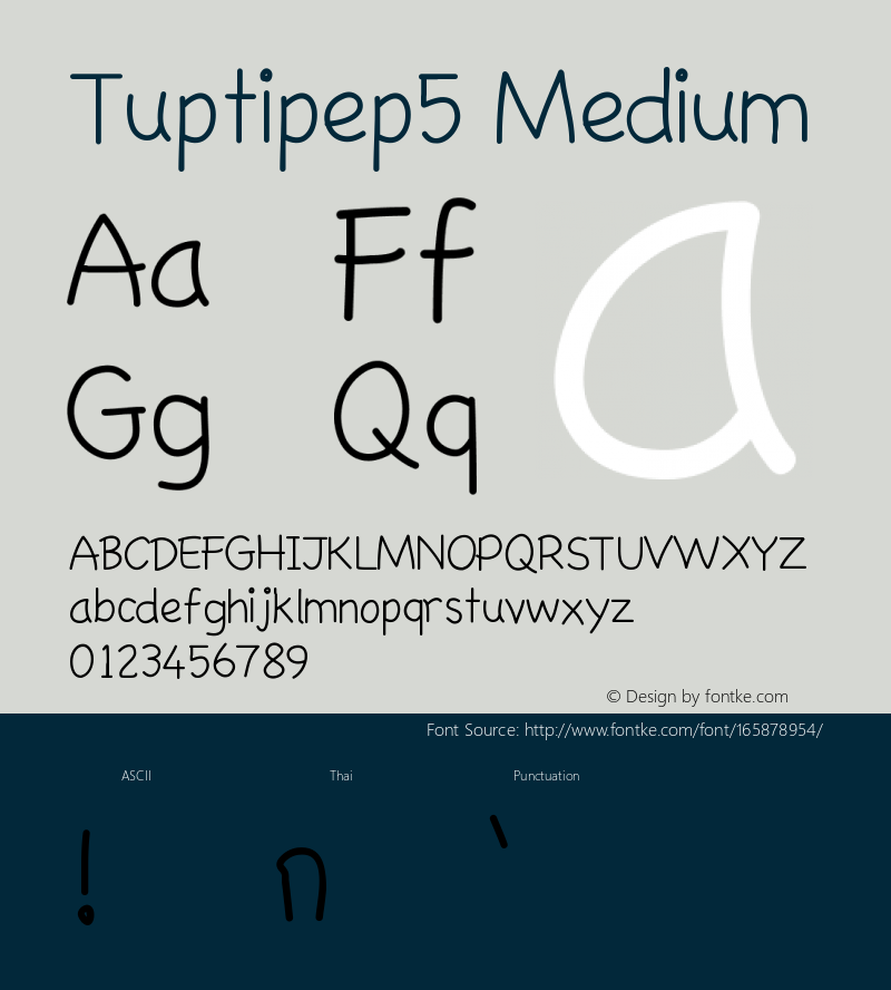 Tuptipep5 Version 001.000 Font Sample