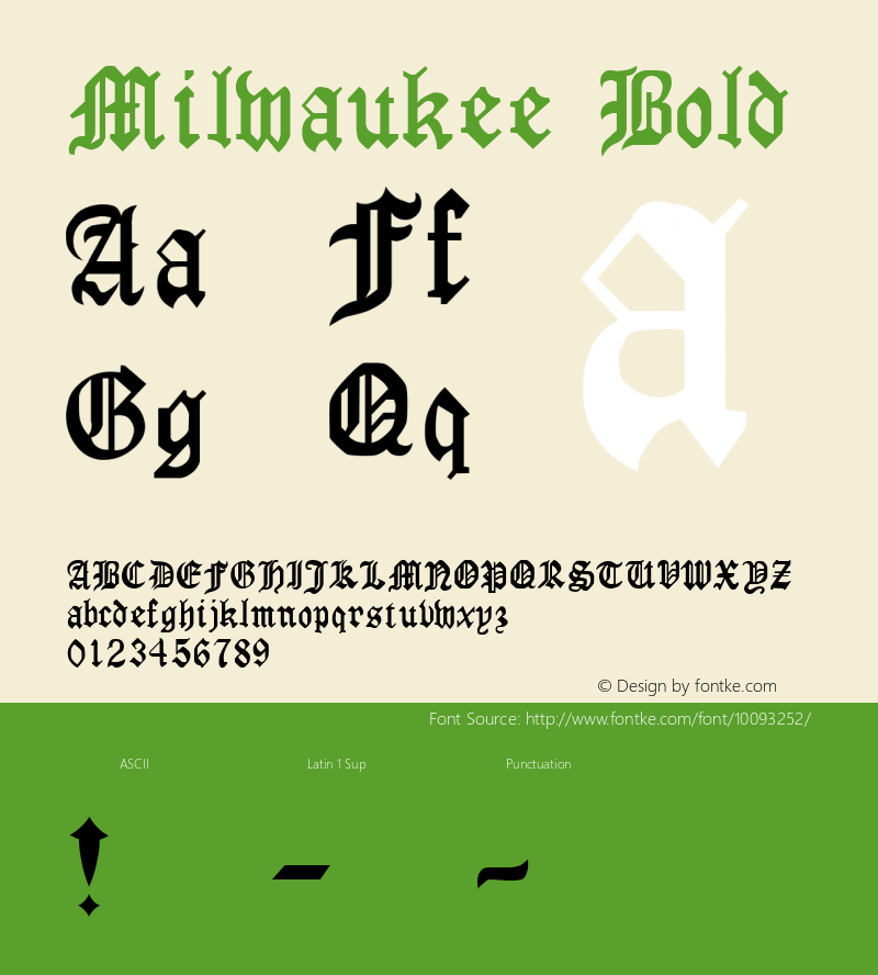 Milwaukee Bold Unknown Font Sample