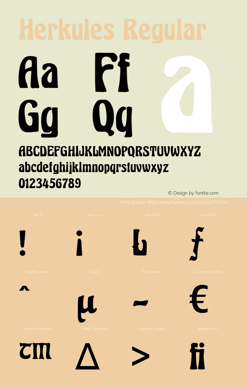 Herkules Regular 002.004 Font Sample