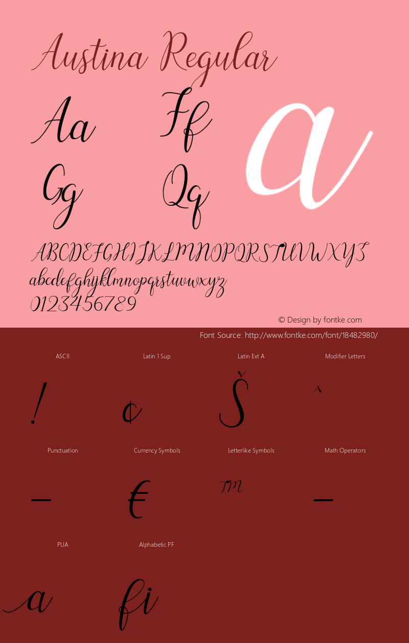 Austina Regular Version 1.000 Font Sample