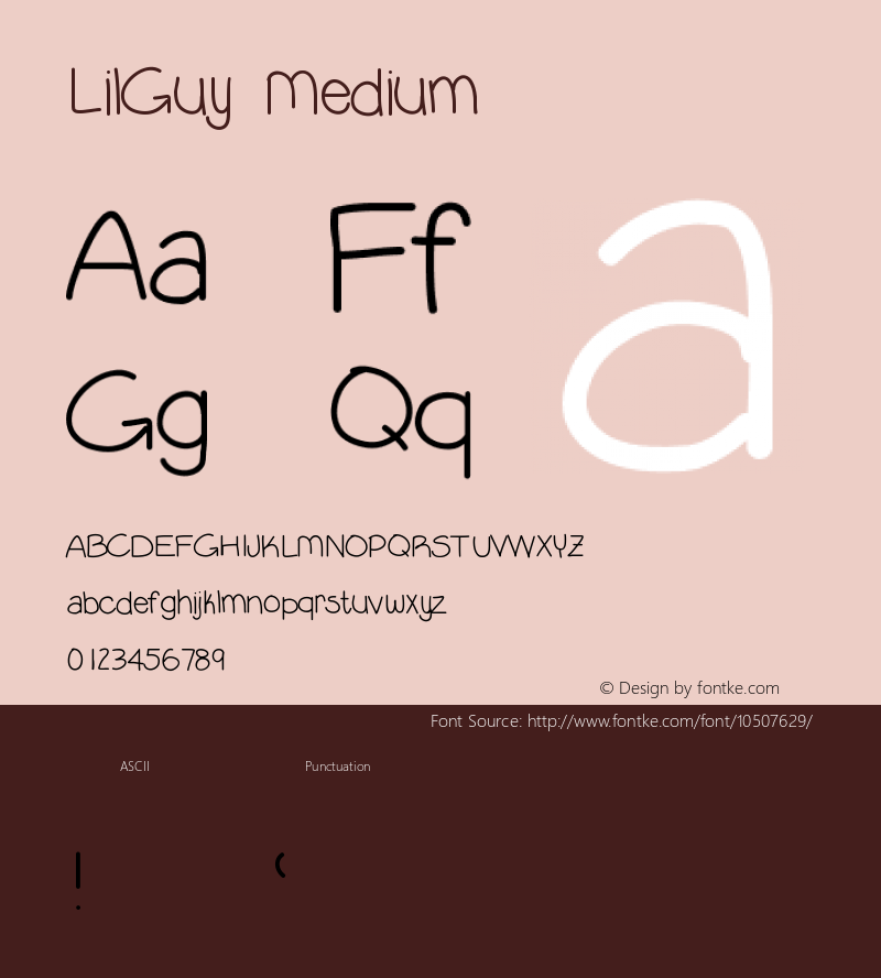 LilGuy Medium Version 001.000 Font Sample