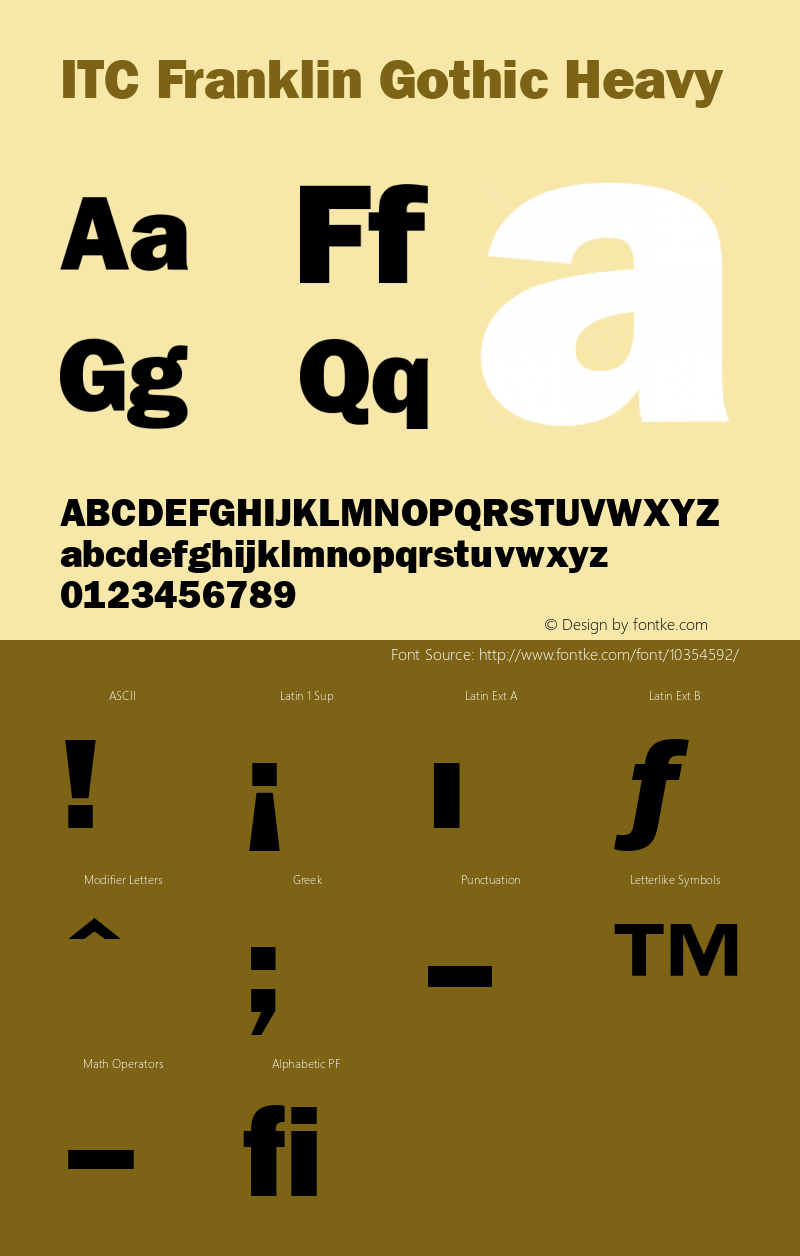 ITC Franklin Gothic Heavy Version 001.002 Font Sample