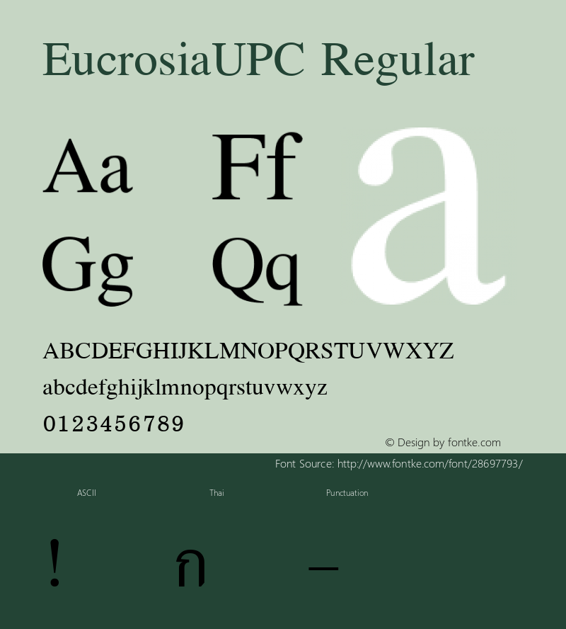 EucrosiaUPC 001.000 Font Sample