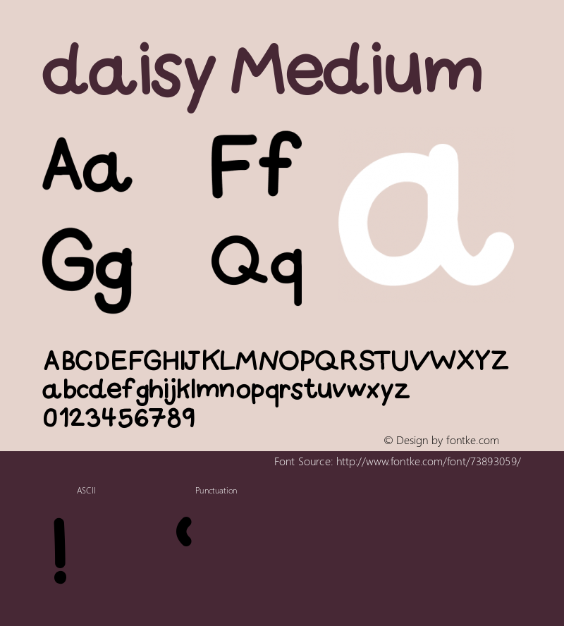 daisy Version 001.000 Font Sample