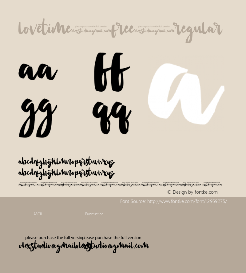 Lovetime FREE Regular Version 1.000 Font Sample