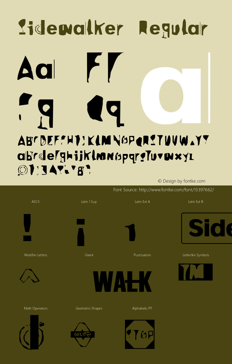 Sidewalker Regular 001.000 Font Sample