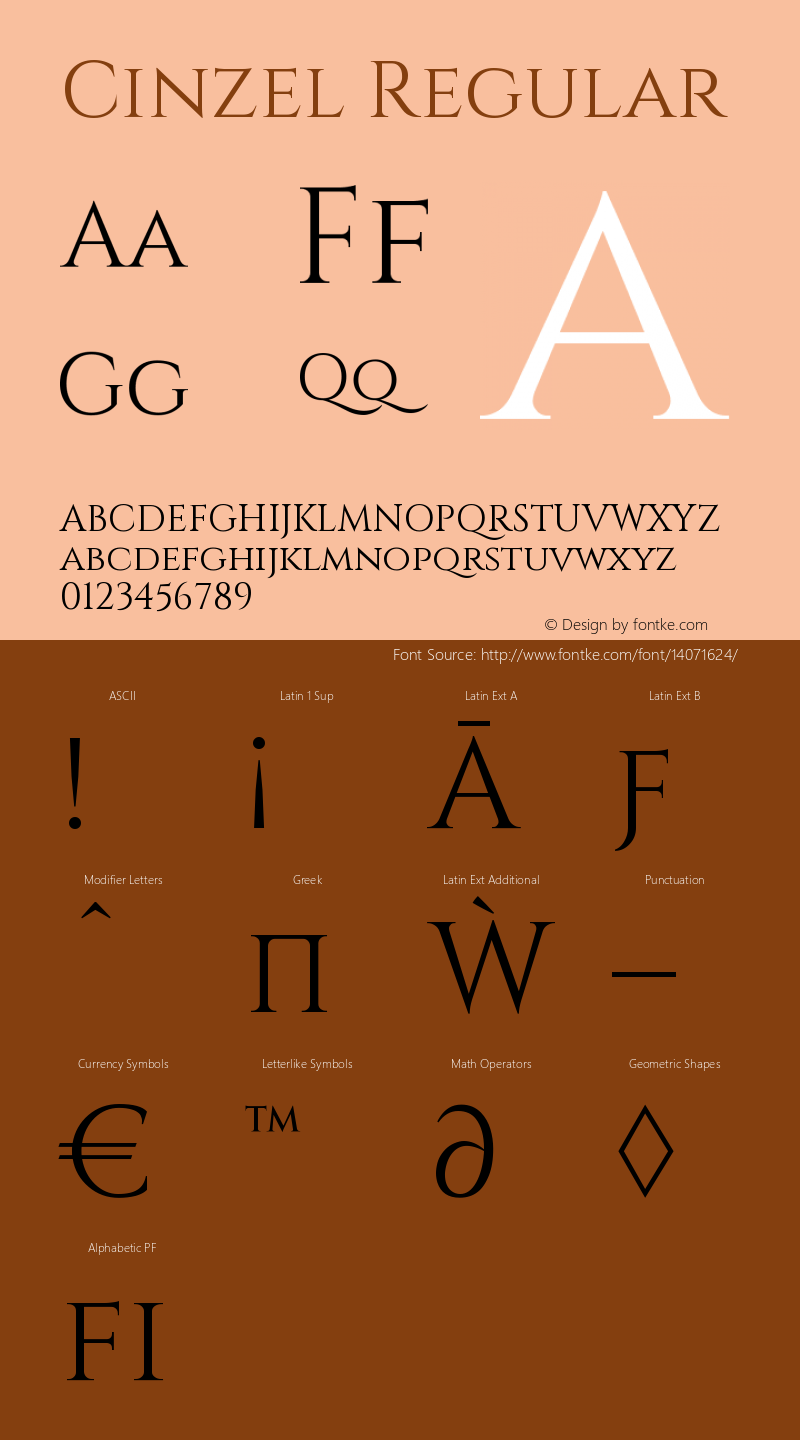 Cinzel Regular Version 1.001;PS 001.001;hot Font Sample