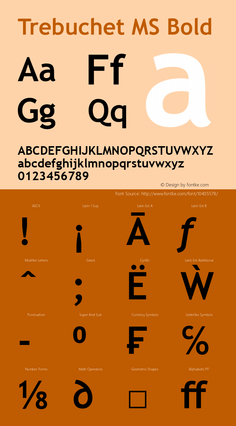 Trebuchet MS Bold Version 5.10 Font Sample