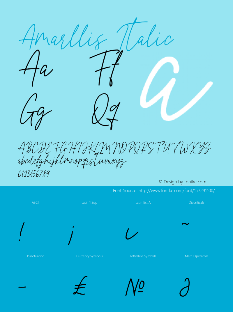 Amarllis Italic Version 1.00;April 5, 2021;FontCreator 12.0.0.2567 64-bit Font Sample