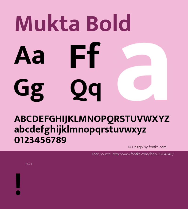 Mukta Version 1.0 Font Sample