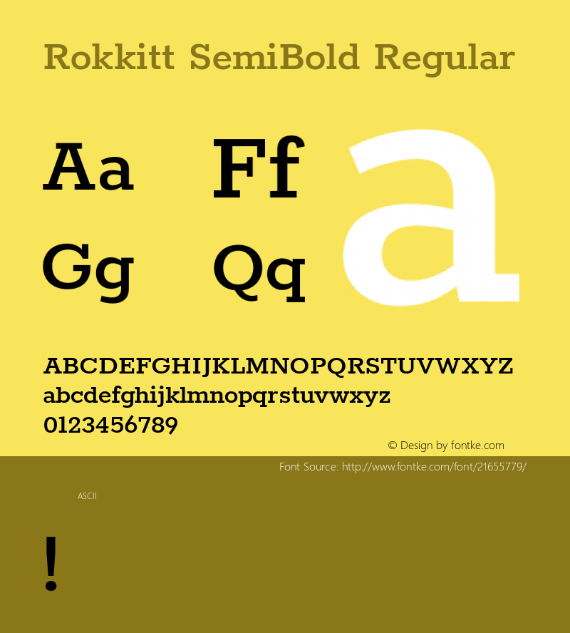 RokkittSemiBold Version 1.0 Font Sample