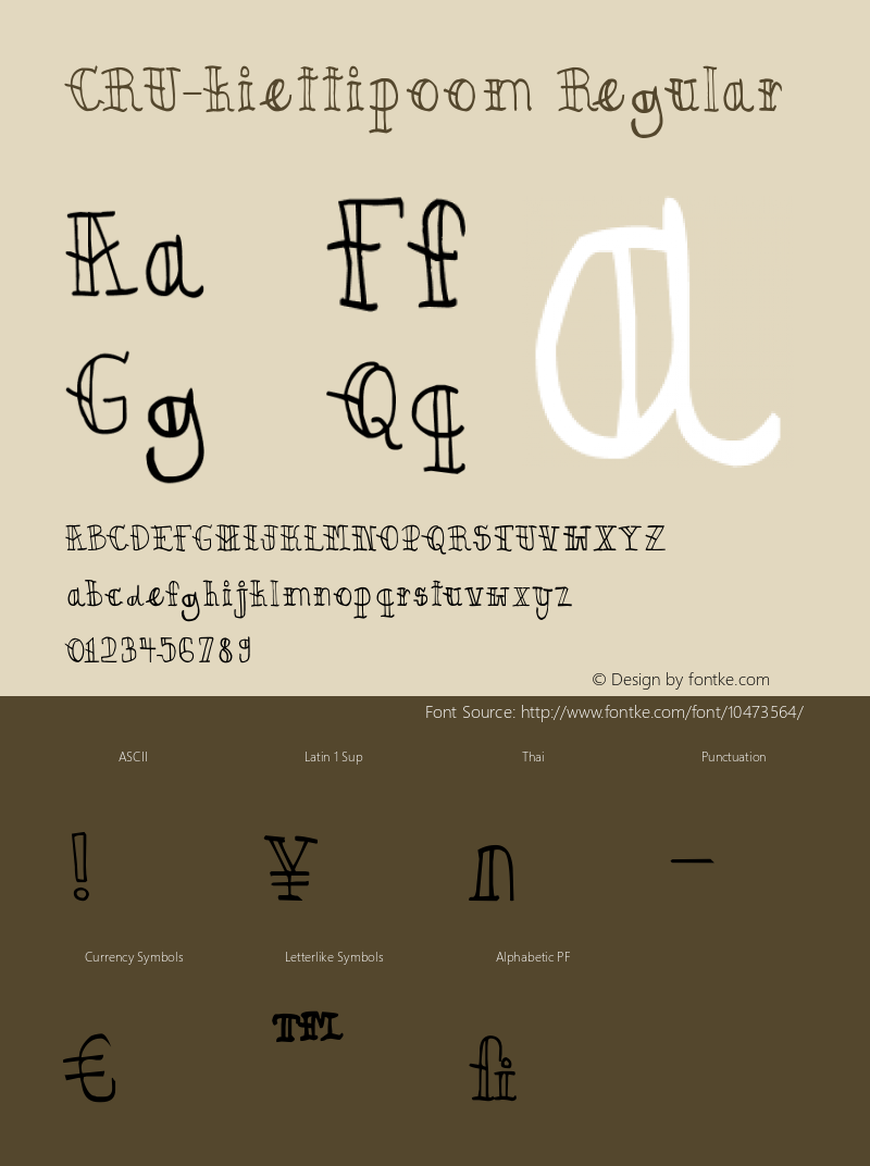 CRU-kiettipoom Regular Version 0.001 February 16, 2013 Font Sample