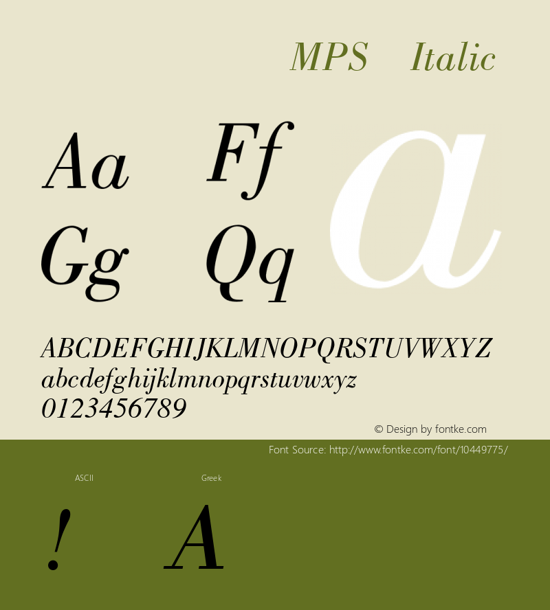 方正科技符号MPS Italic 1.0 Font Sample