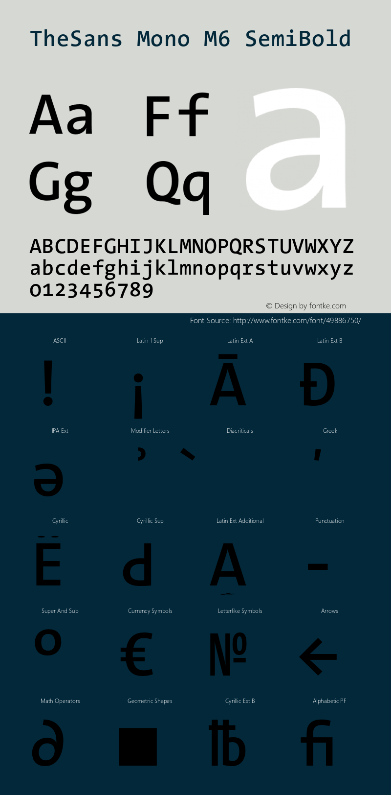 TheSansMono-M6SemiBold 3.006 Font Sample