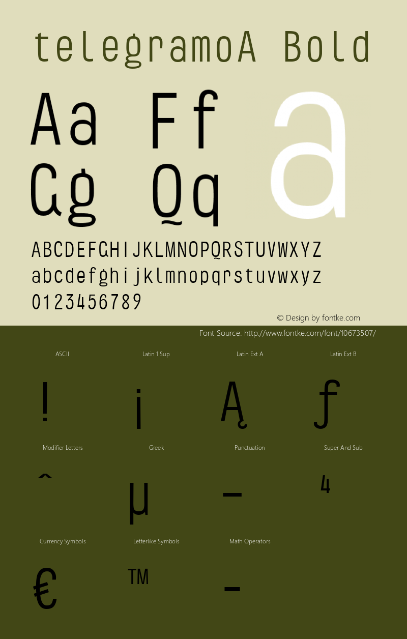 telegramoA Bold 1.000;com.myfonts.easy.volcano.telegramo.a.wfkit2.version.3xWA Font Sample