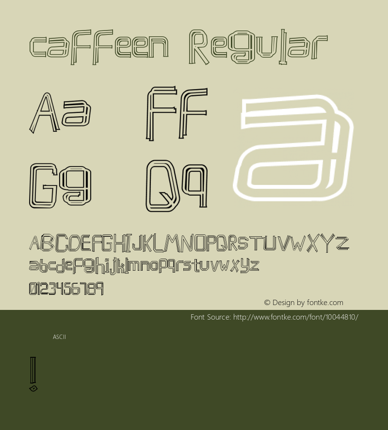 caffeen Regular Unknown Font Sample