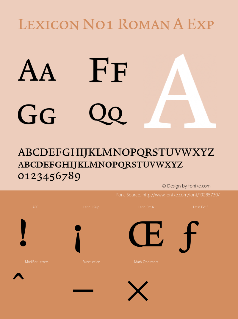 Lexicon No1 Roman A Exp 001.000 Font Sample