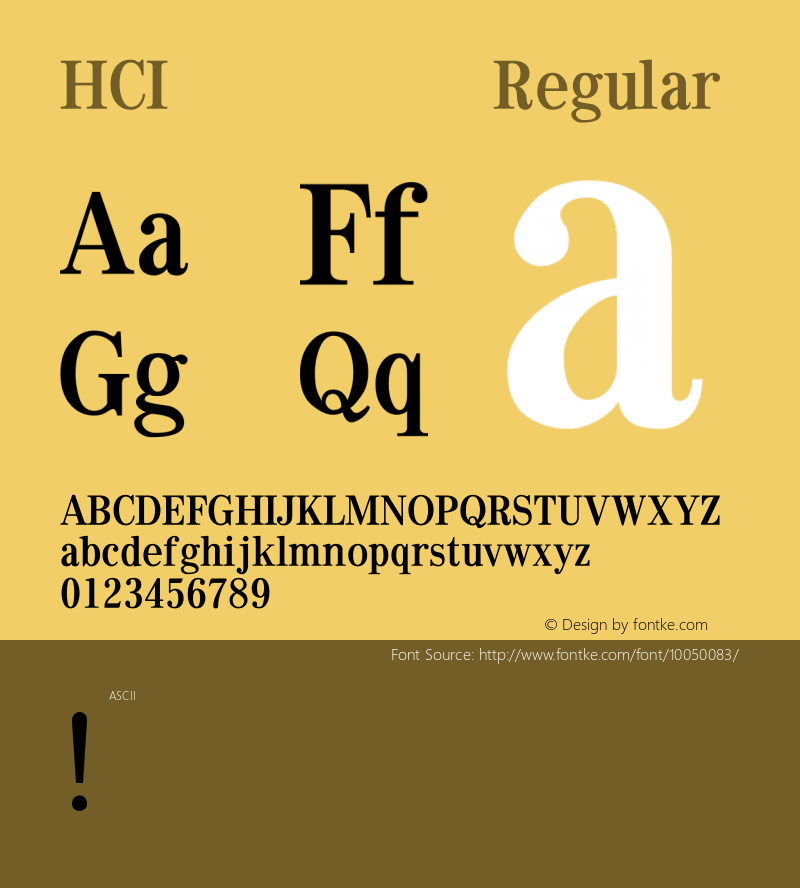 HCI 견출명조 Regular 0.1 Font Sample