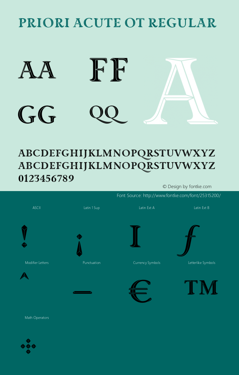 Priori Acute OT Serif Version 1.000;PS 001.000;hotconv 1.0.38 Font Sample