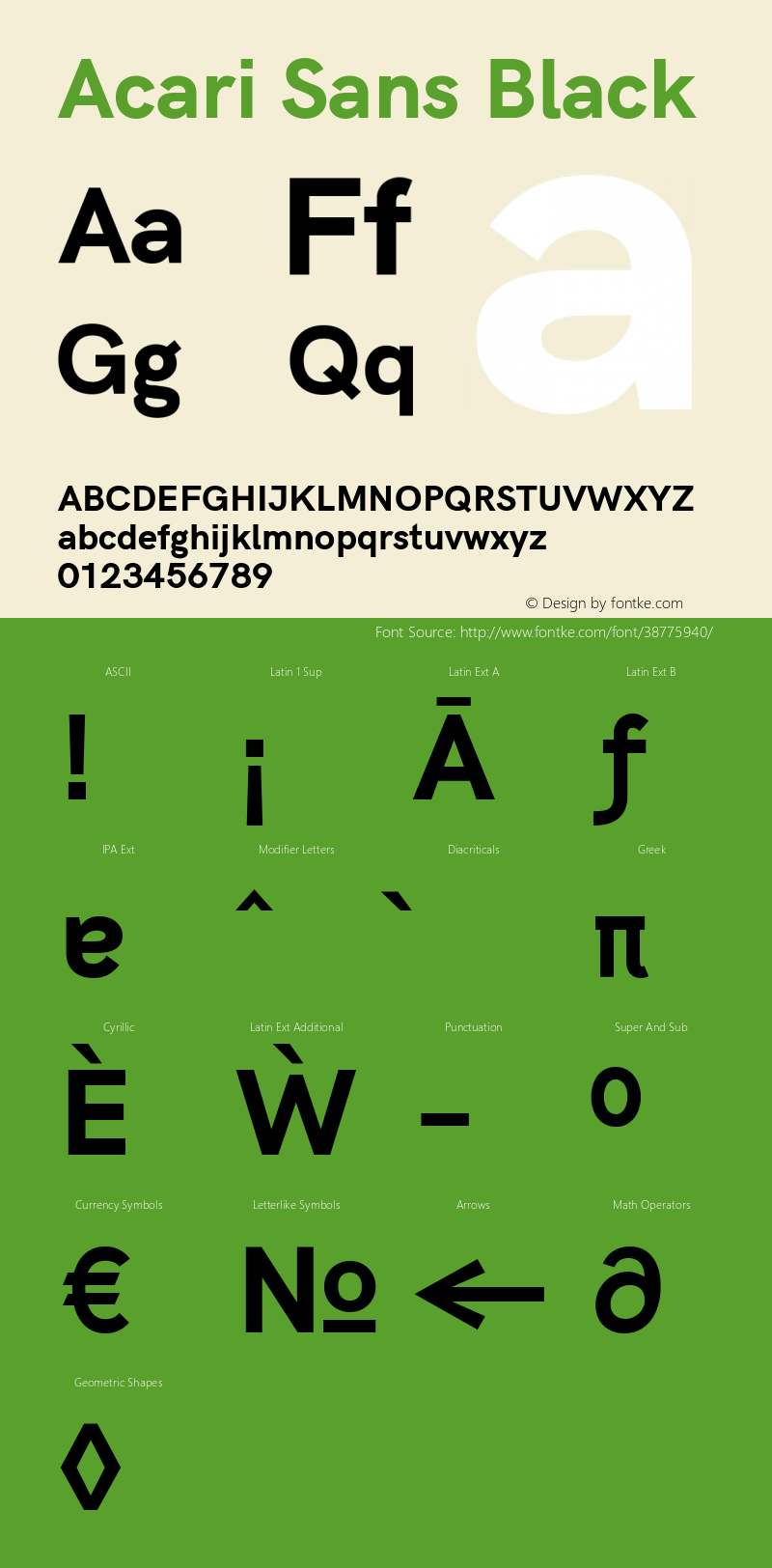 Acari Sans Black Version 1.045;October 10, 2019;FontCreator 12.0.0.2547 64-bit; ttfautohint (v1.6) Font Sample