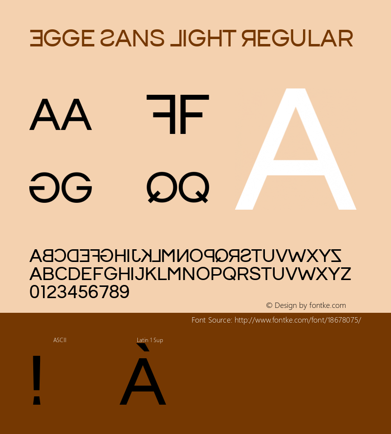 Egge Sans Light Regular Version 1.000 Font Sample