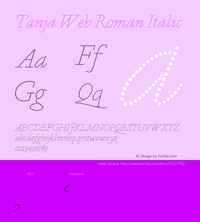 Tanja Web Roman Italic Version 1.1 2016 Font Sample