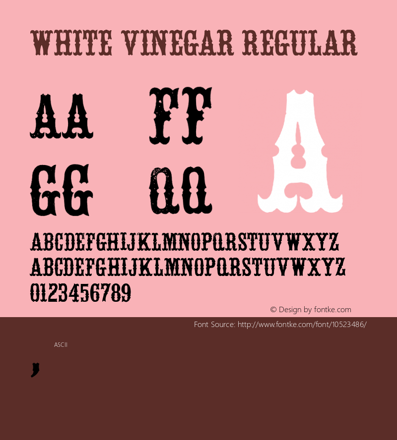 White Vinegar Regular Version 1.00 2013 Font Sample