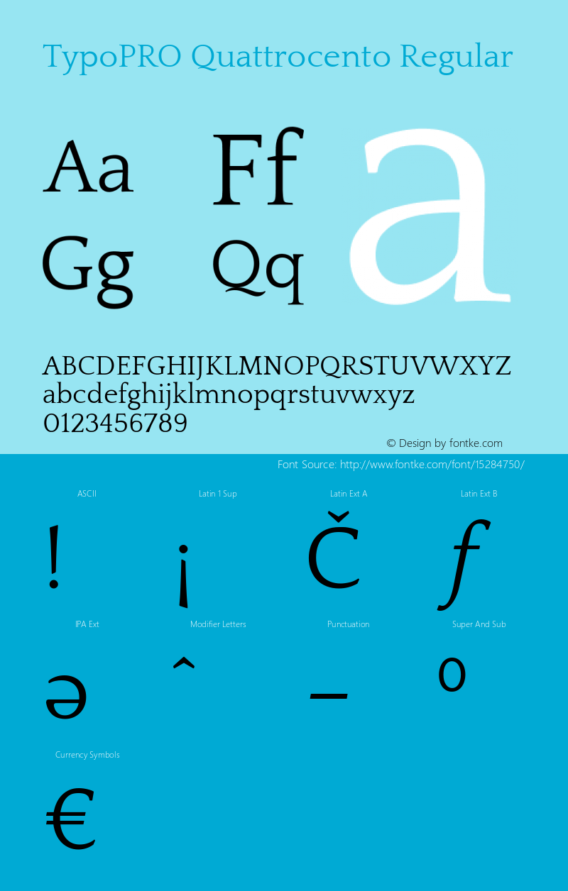 TypoPRO Quattrocento Regular Version 2.000 Font Sample