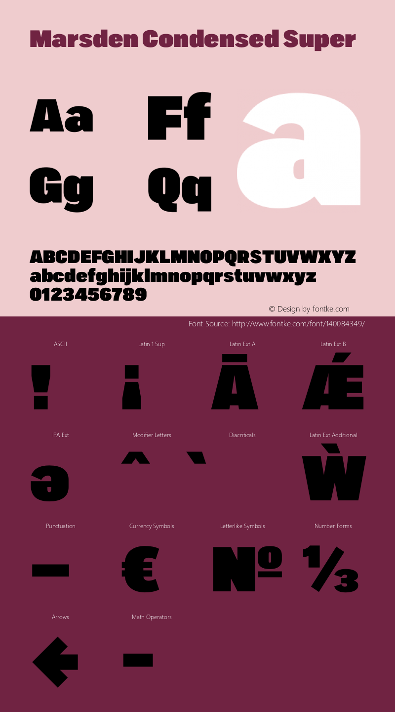 Marsden Condensed Super Version 1.000 | wf-rip DC20190605 Font Sample