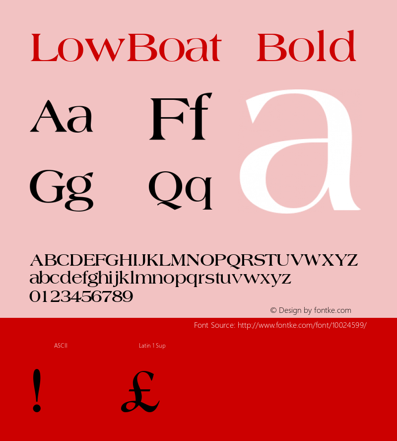 LowBoat Bold Unknown Font Sample