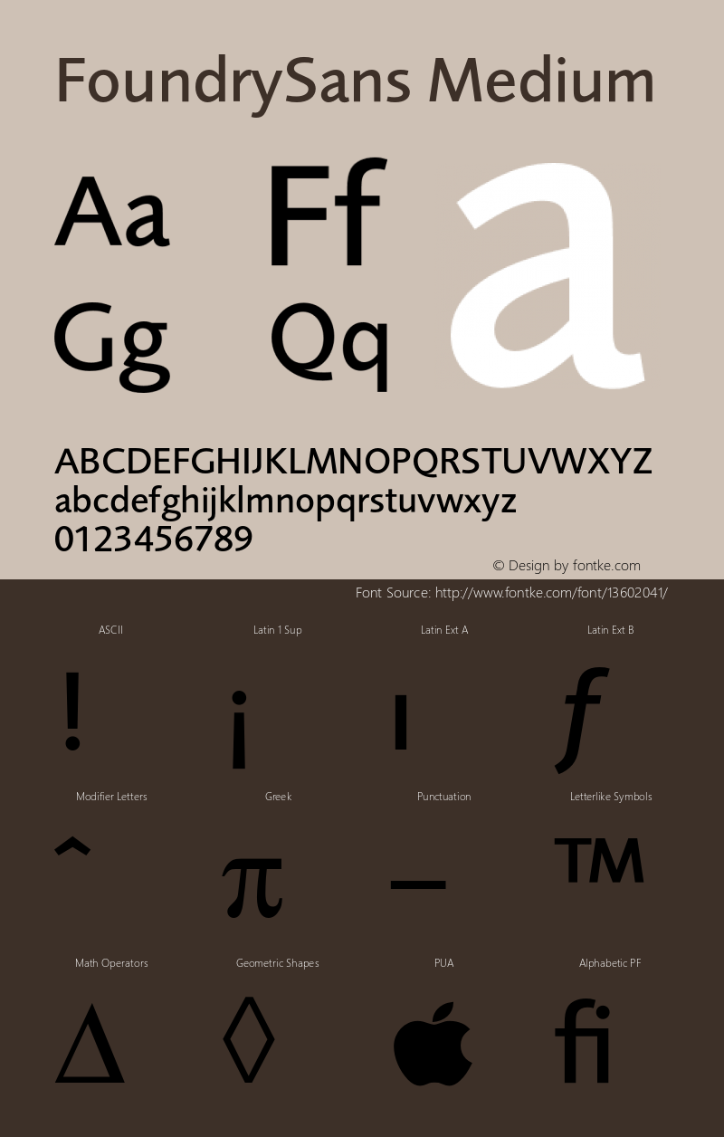 FoundrySans Medium 001.000 Font Sample